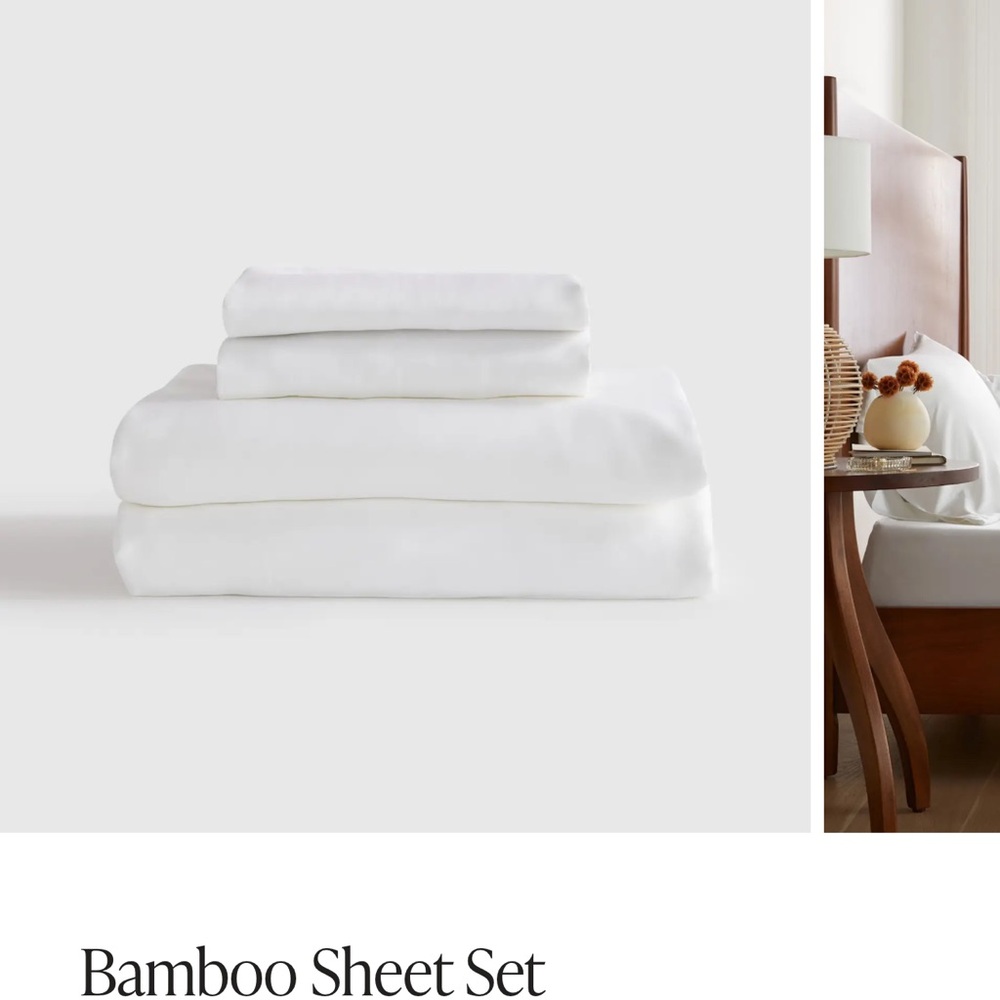 Luxurious White Bamboo Sheet Set king size
